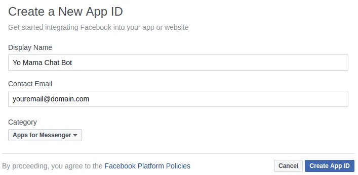 Facebook App Creation