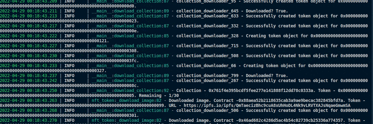 Logs that made me feel like cool stuff was happening.